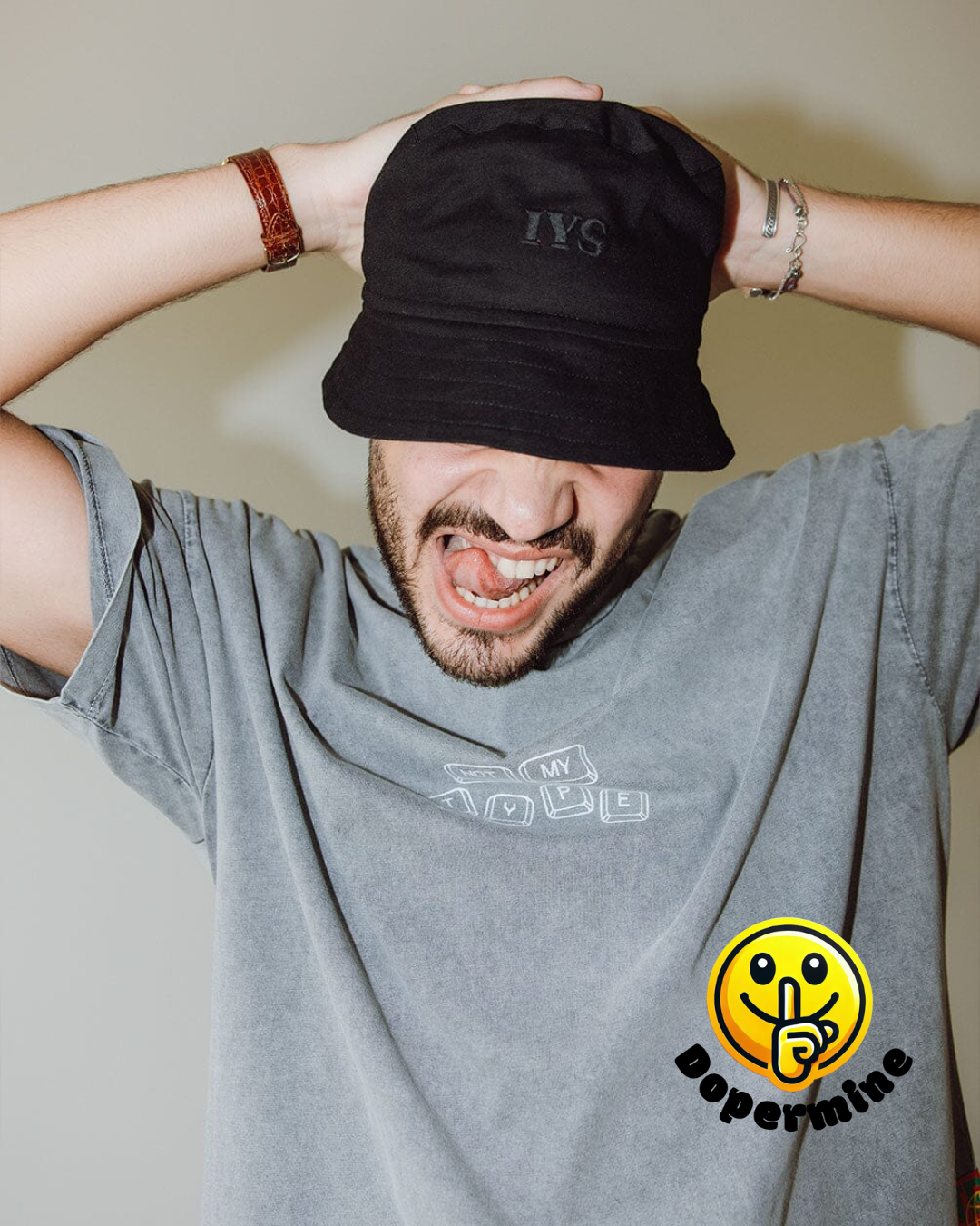 Black Bucket Hat - Dopermine