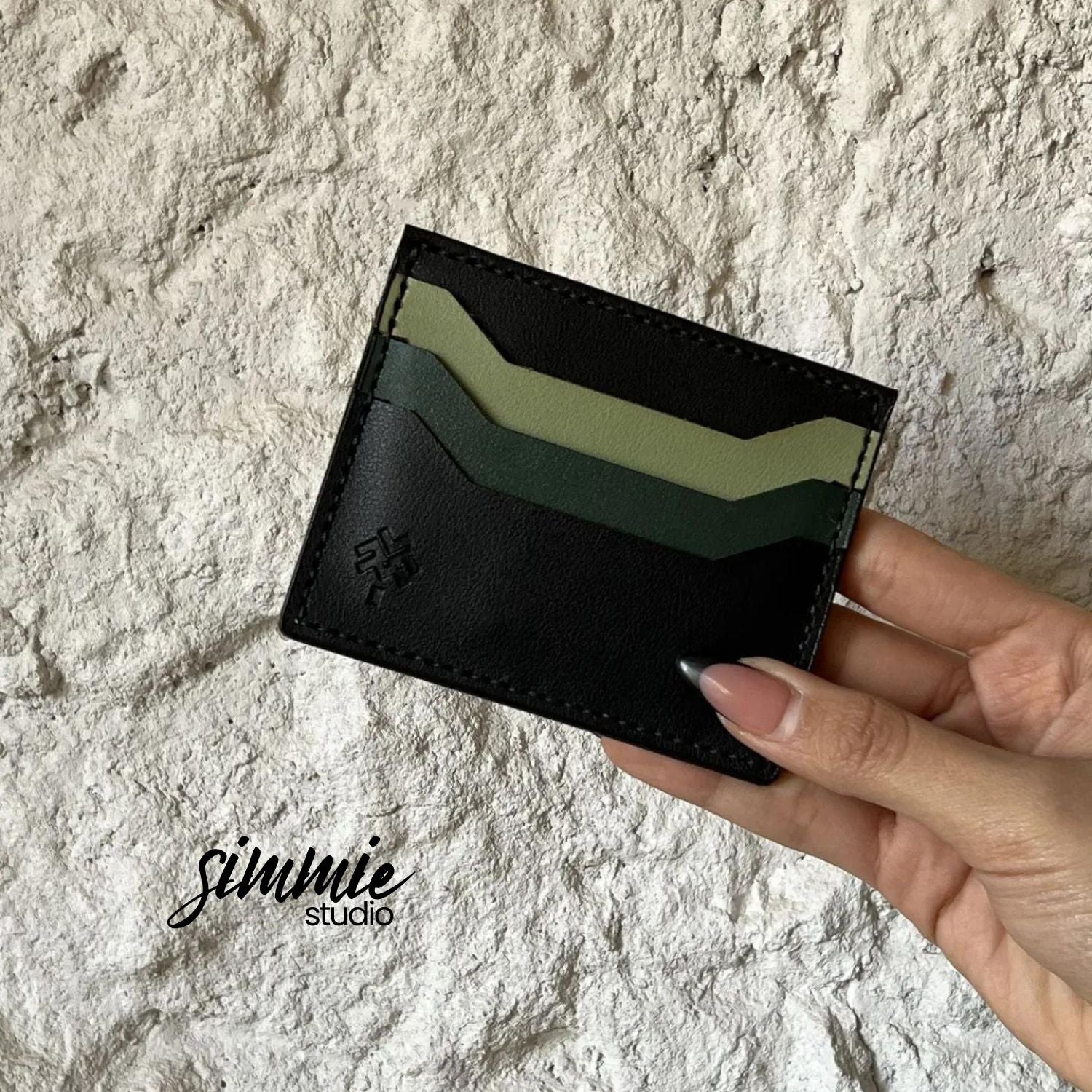 Wild Turtle Card Holder In Black