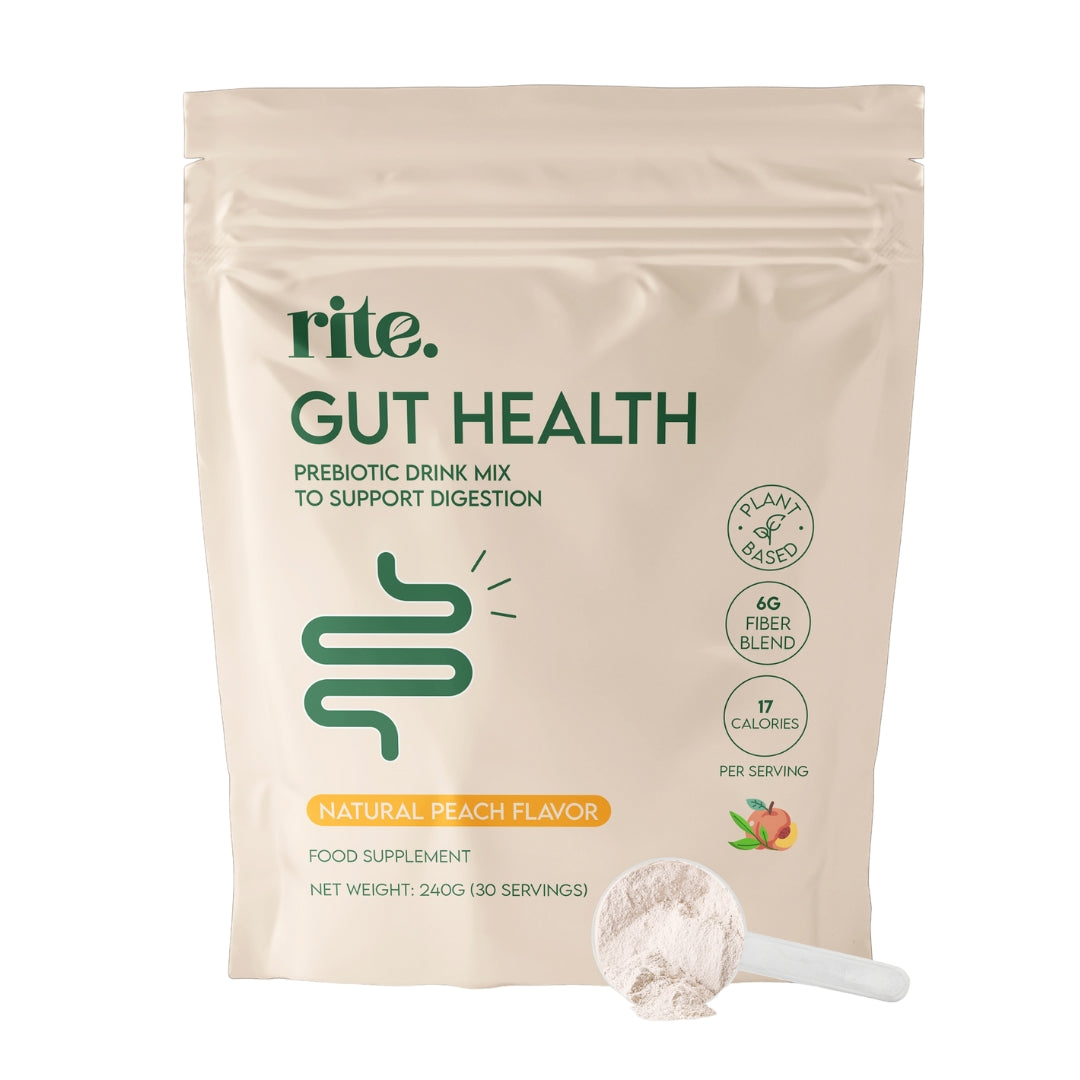 GUT HEALTH Prebiotic – No Bloating Anymore – Wellness Drink Mix for Digestion by rite. – 30 Servings – Natural Guava & Peach flavours | No After-Taste | Easy to Drink & Delicious – Gut Health Supplements – Apple Cider Vinegar - Rizilience