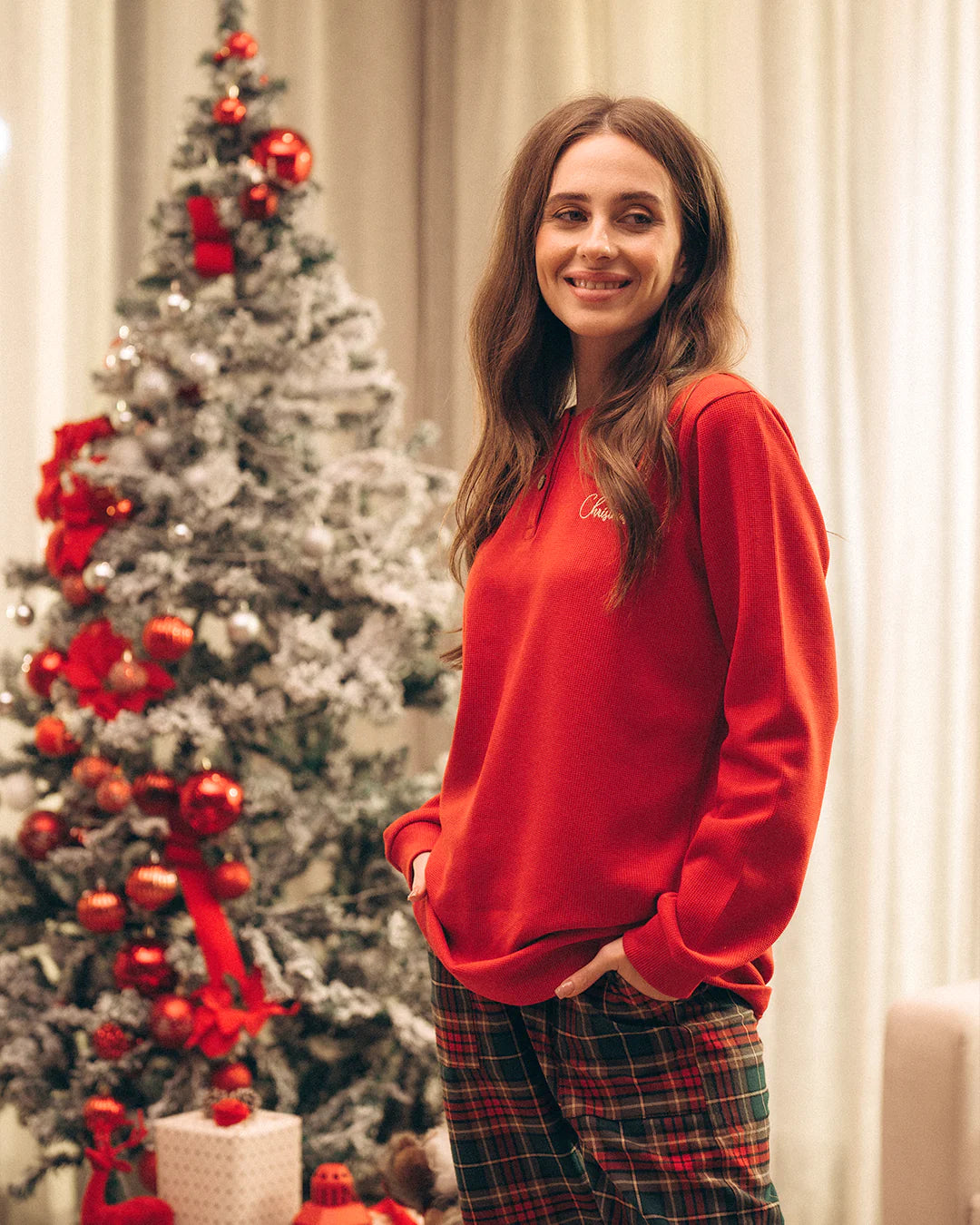 Women Christmas pajama embroidered family Christmas - Elsey & Essie