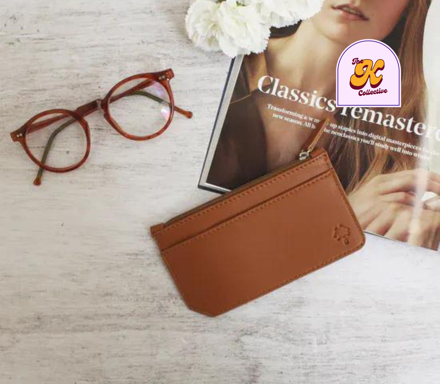 Havane Flowered Card Holder