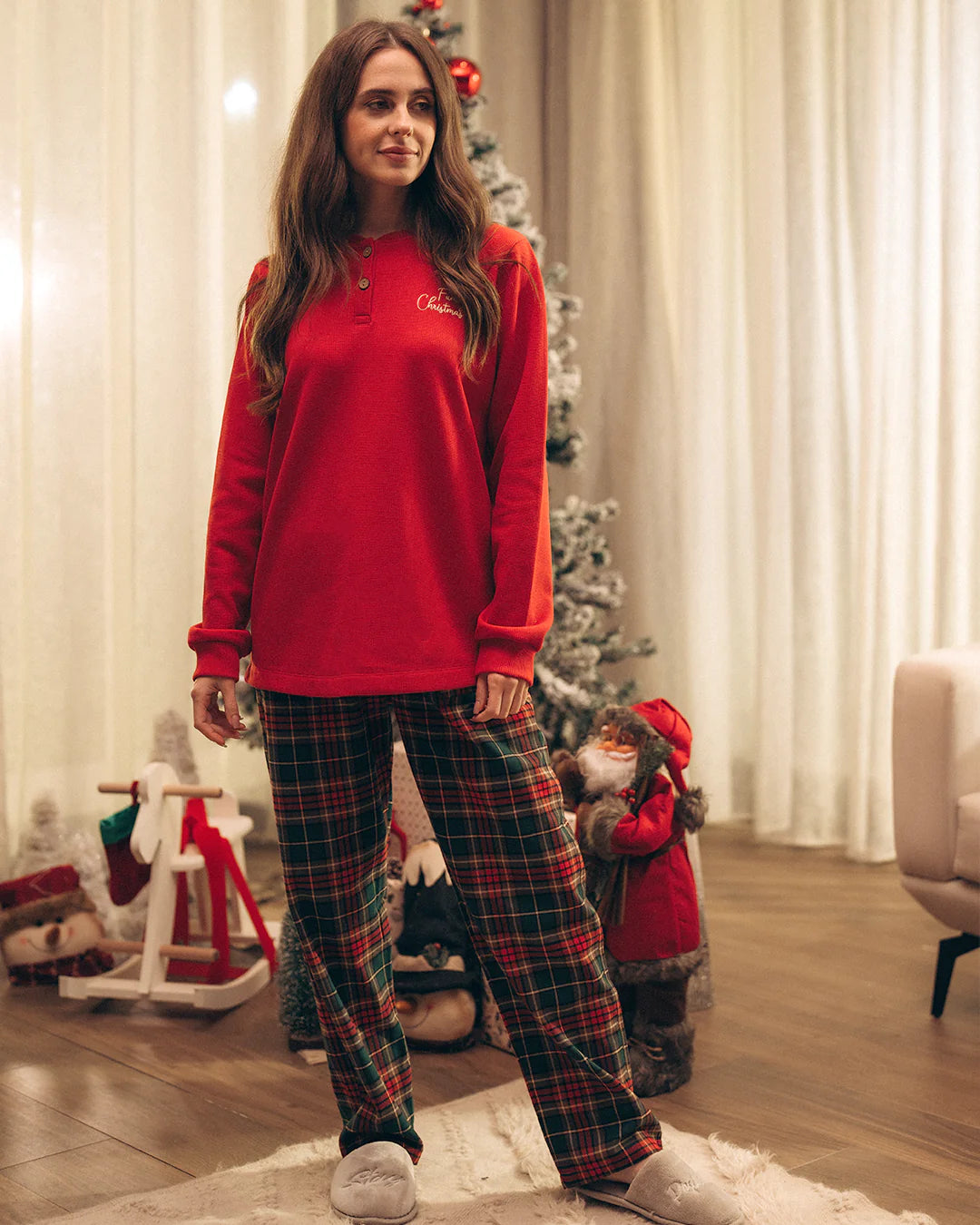 Women Christmas pajama embroidered family Christmas - Elsey & Essie