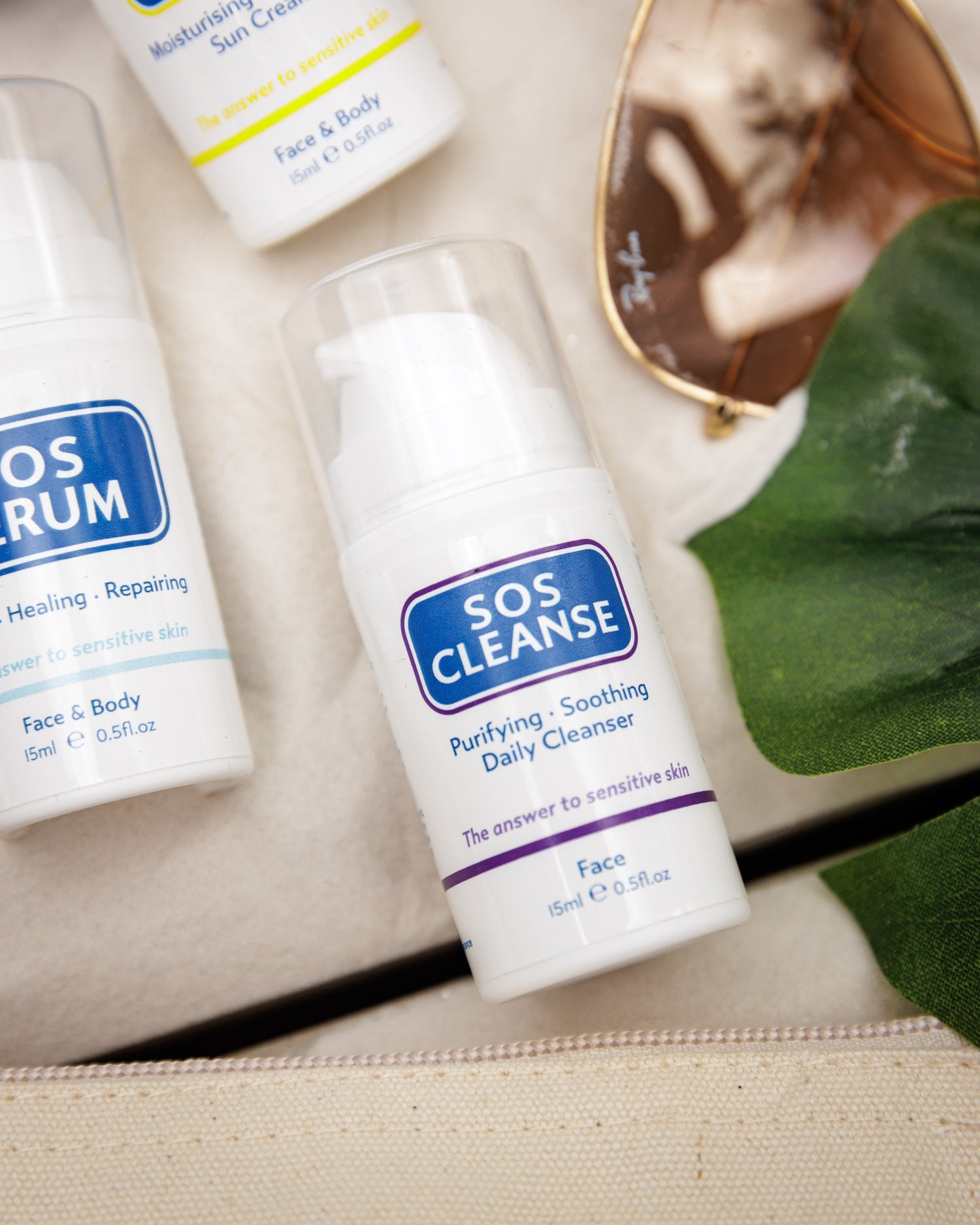 SOS essentials travel skincare collection + Travel Pouch - Natalie O