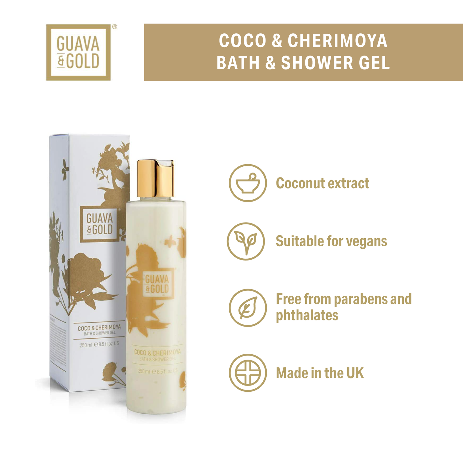 Coco & Cherimoya Bath & Shower Gel - enara wellness