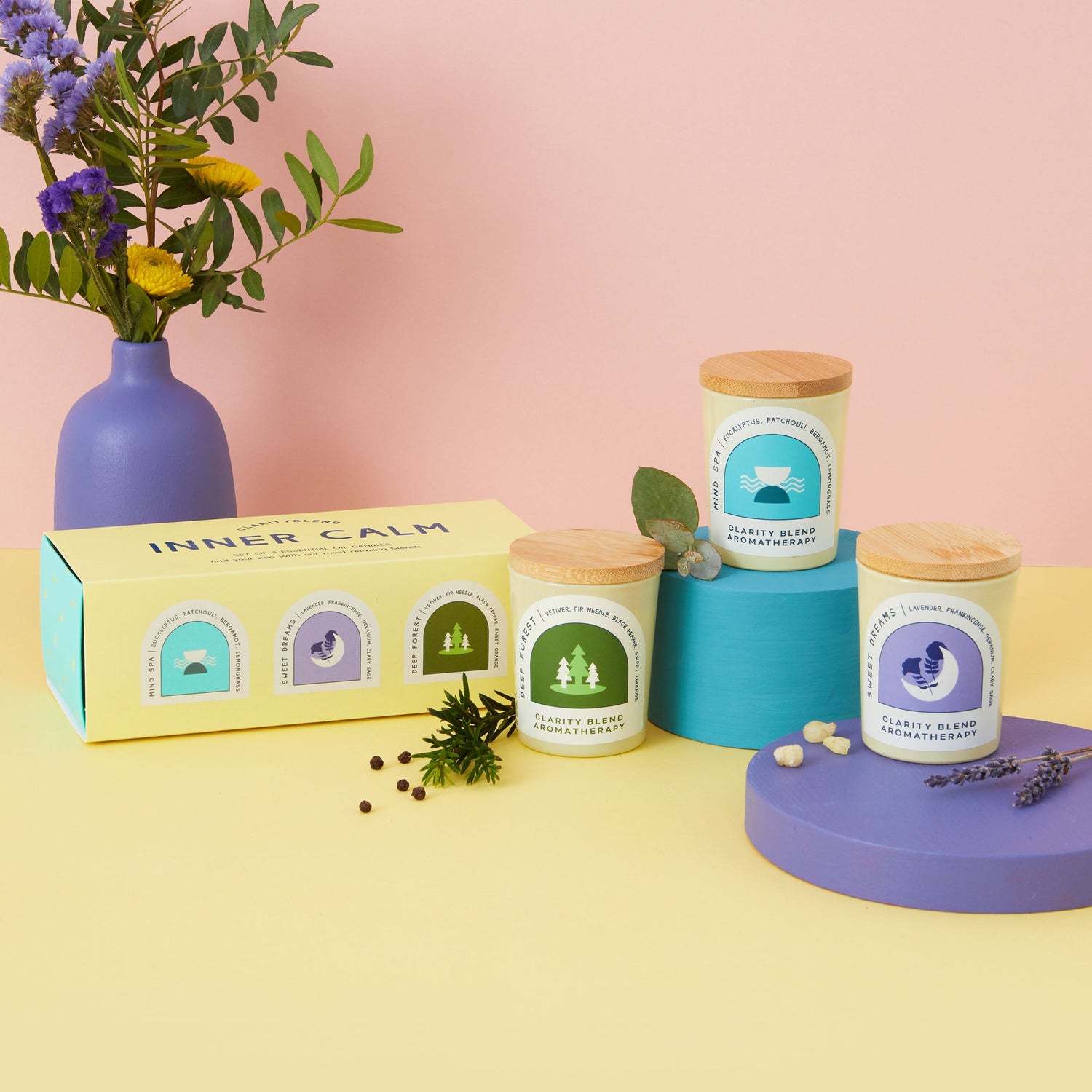 Set of 3 aromatherapy candles - enara Wellness