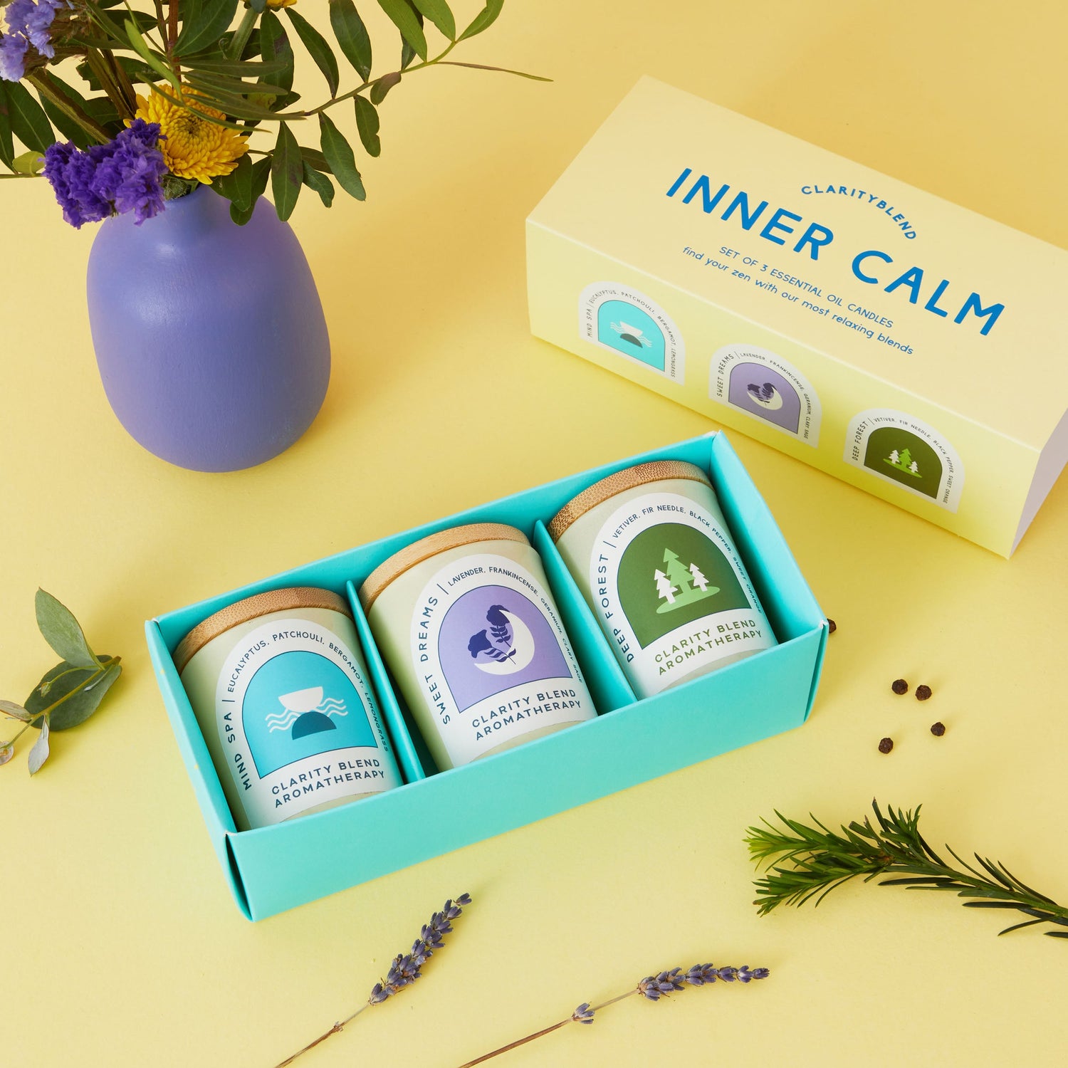 Set of 3 aromatherapy candles - enara Wellness