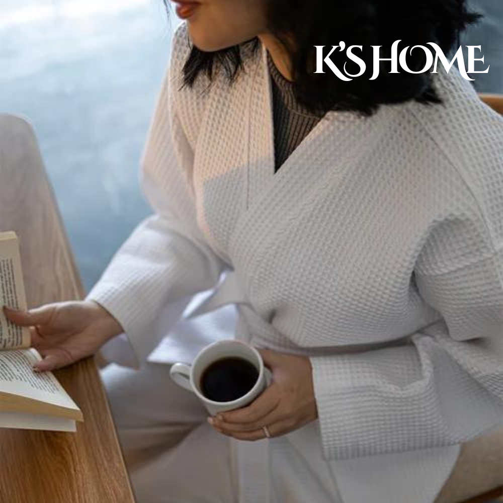 Unisex Waffle Bathrobe 100% Cotton - K’s Home