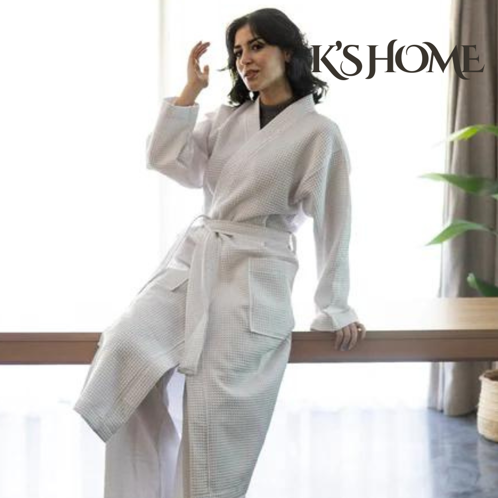 Unisex Waffle Bathrobe 100% Cotton - K’s Home