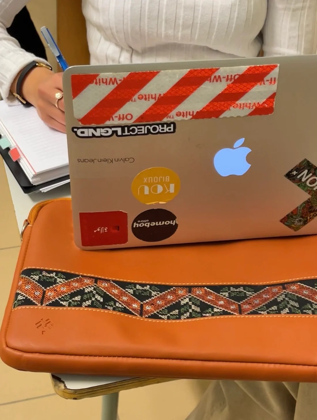 Laptop Sleeve Havane X Orange-Green - Elsey & Essie