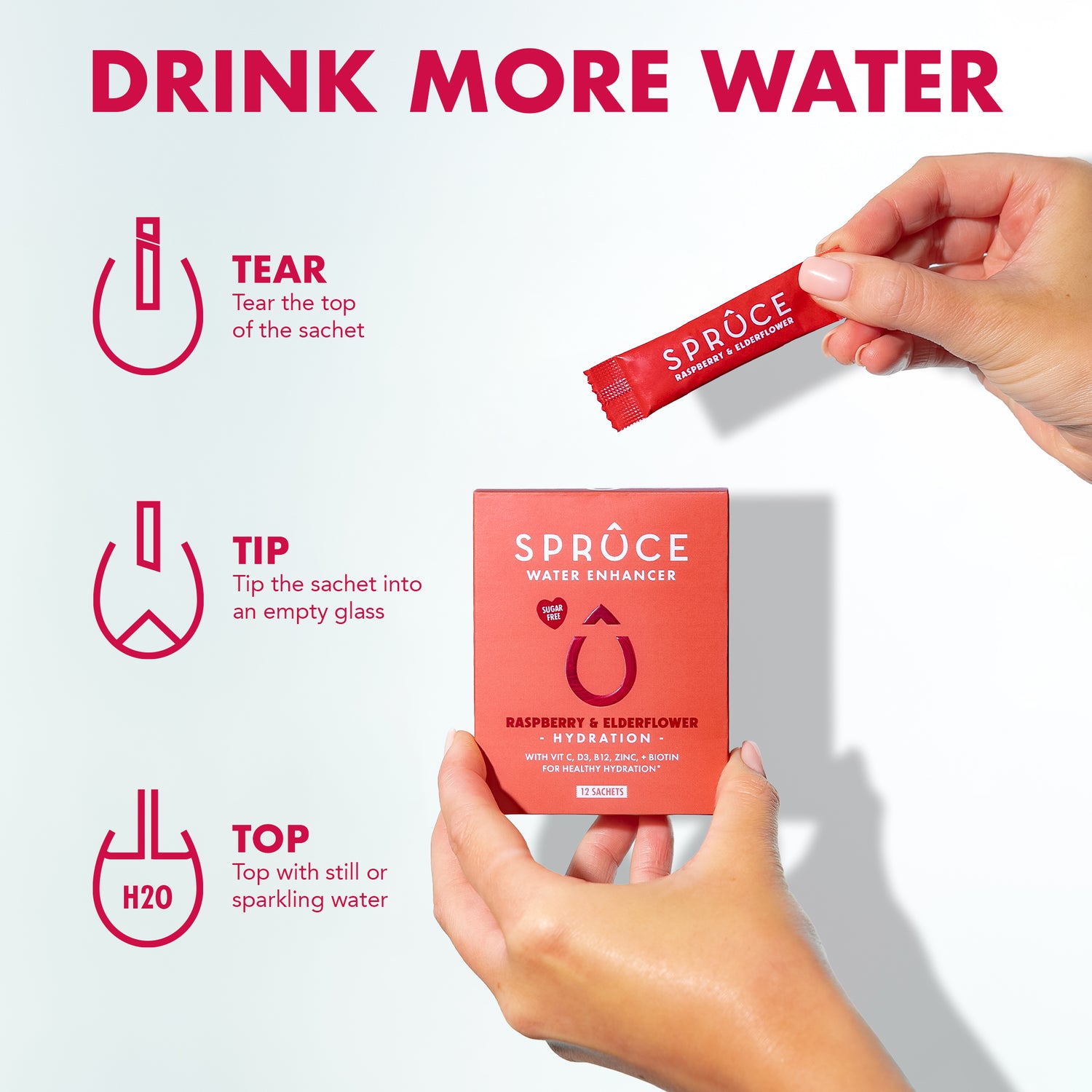 Spruce water enhancer - 12 servings - Natural Sugar Free with 8 Essential Vitamins and minerals - Available in 4 Flavors - enara wellness