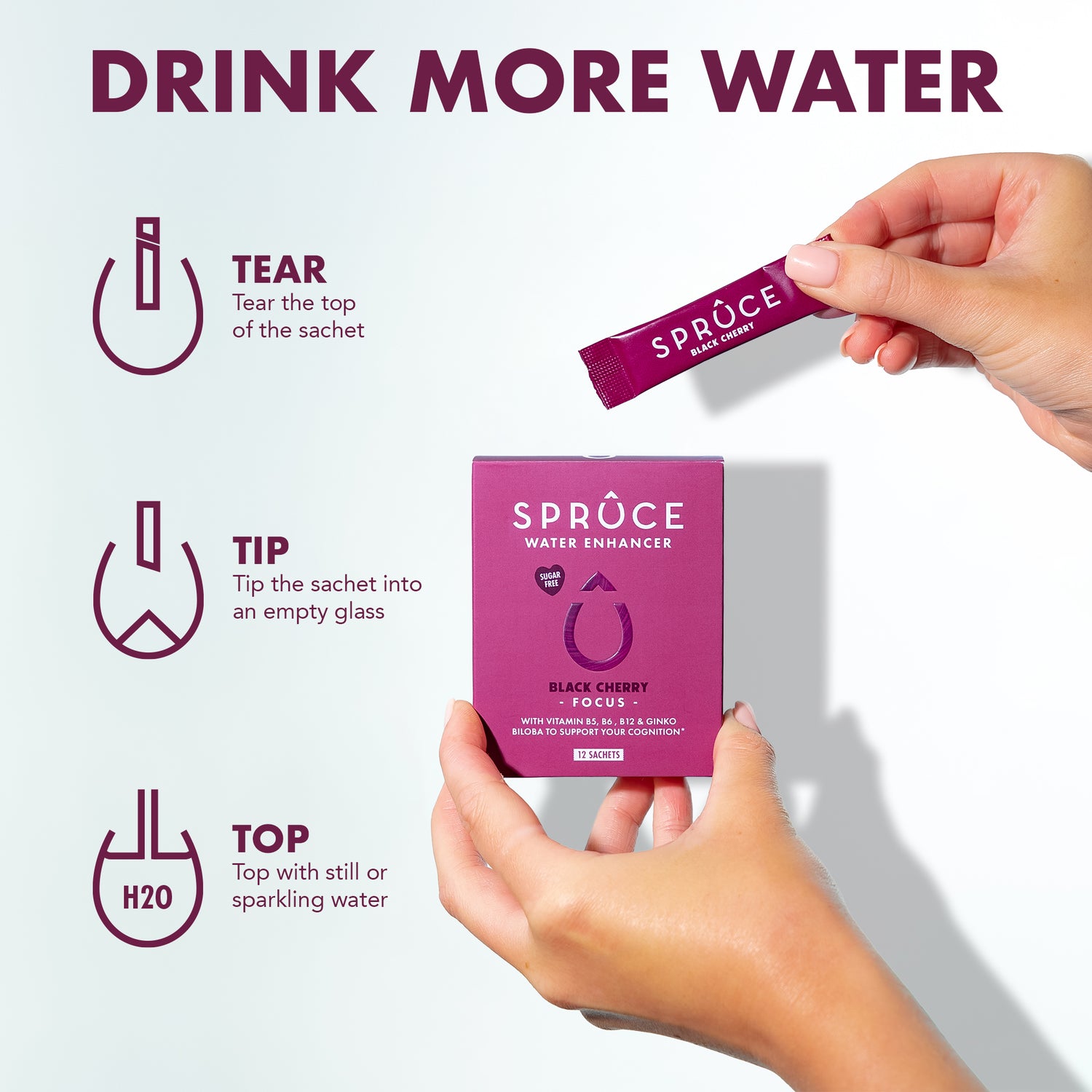 Spruce water enhancer - 12 servings - Natural Sugar Free with 8 Essential Vitamins and minerals - Available in 4 Flavors - enara wellness