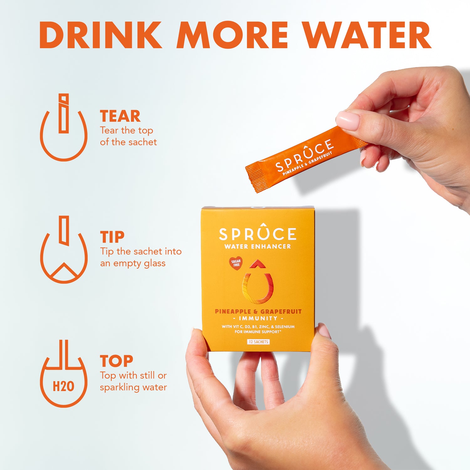 Spruce water enhancer - 12 servings - Natural Sugar Free with 8 Essential Vitamins and minerals - Available in 4 Flavors - enara wellness