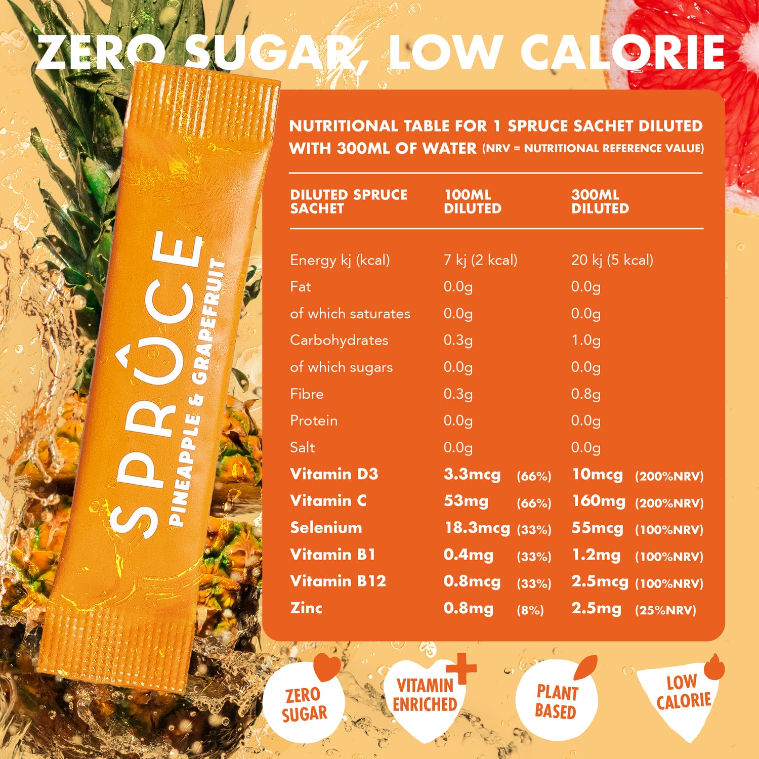 Spruce water enhancer - 12 servings - Natural Sugar Free with 8 Essential Vitamins and minerals - Available in 4 Flavors - enara wellness