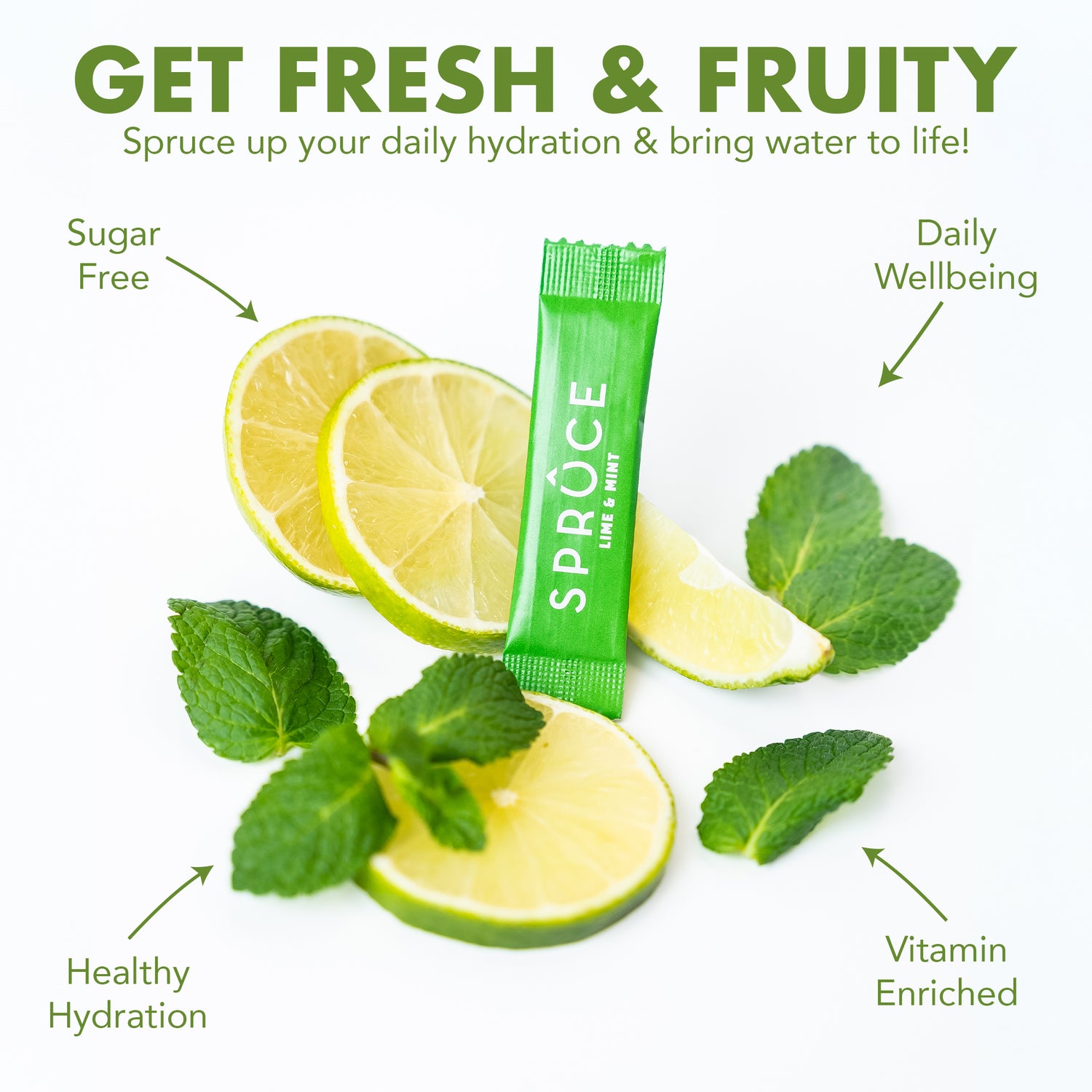 Spruce water enhancer - 12 servings - Natural Sugar Free with 8 Essential Vitamins and minerals - Available in 4 Flavors - enara wellness