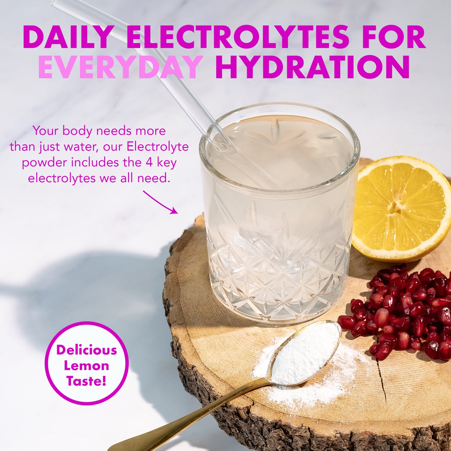 Spruce Daily Electrolyte Lemon & Pomegranate - Candice Grace