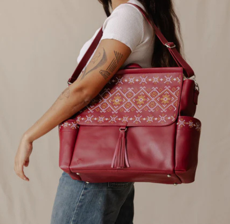 Diaper Bag Blossom Burgundy