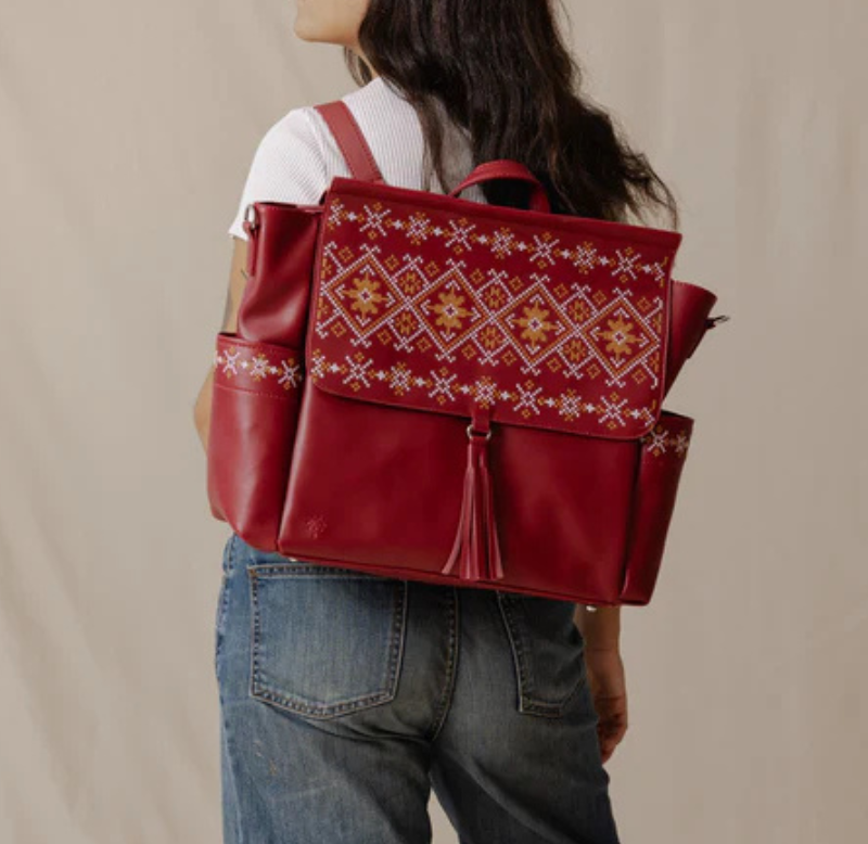 Diaper Bag Blossom Burgundy