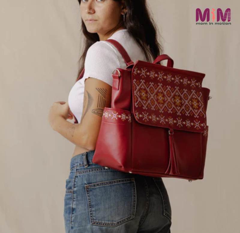 Diaper Bag Blossom Burgundy