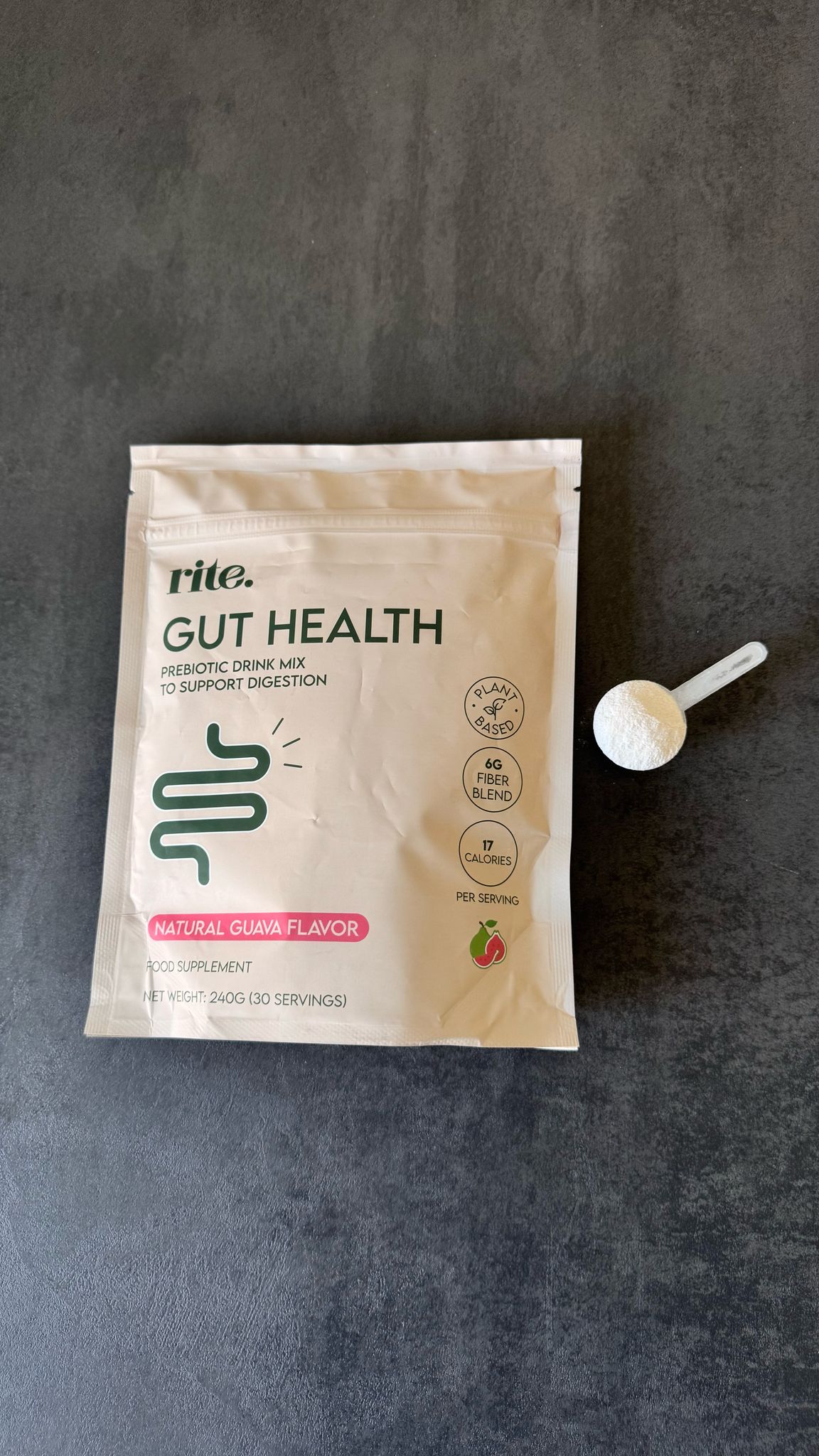 GUT HEALTH Prebiotic – No Bloating Anymore – Wellness Drink Mix for Digestion by rite. – 30 Servings – Natural Guava & Peach flavours | No After-Taste | Easy to Drink & Delicious – Gut Health Supplements – Apple Cider Vinegar – The Angel Method