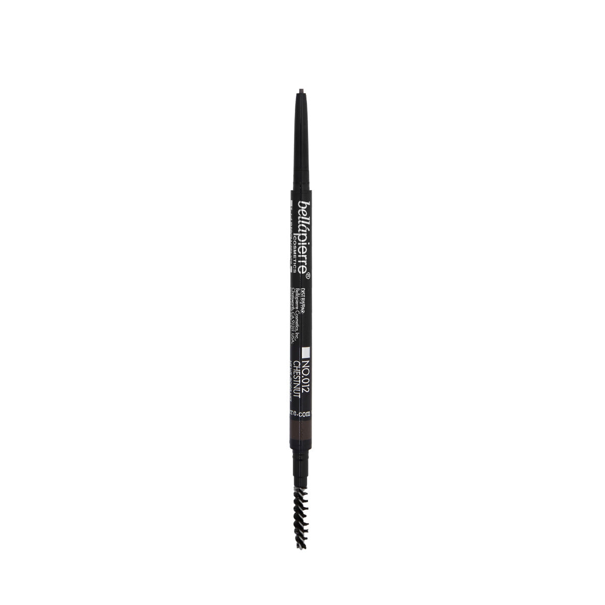 bellapierre TwistUP Brow Pencil. Ultra-slim, retractable brow pencil with a spoolie for grooming brows beforehand and blending afterwards. TrueSkinity