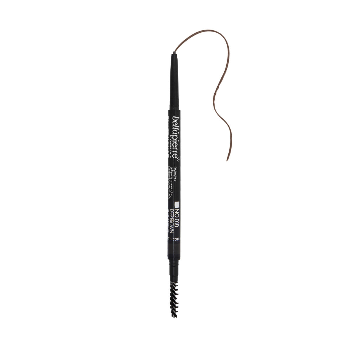 bellapierre TwistUP Brow Pencil. Ultra-slim, retractable brow pencil with a spoolie for grooming brows beforehand and blending afterwards. TrueSkinity