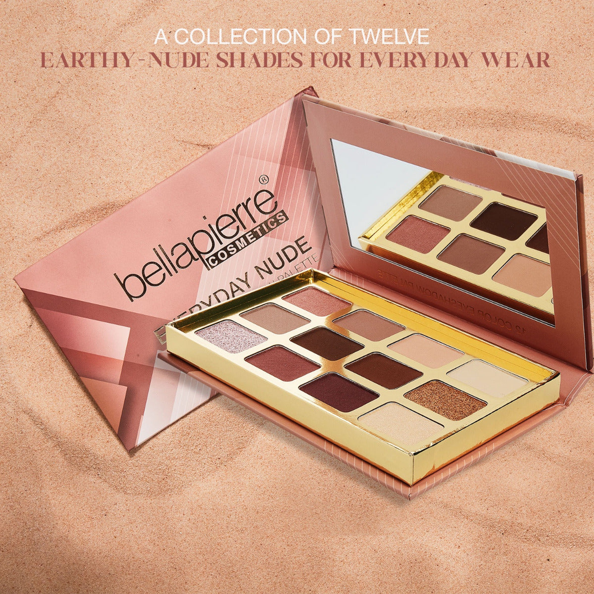 bellapierre 12 Color Eyeshadow Palette. Light-Weight Formula. Non-Toxic & Paraben Free. TrueSkinity