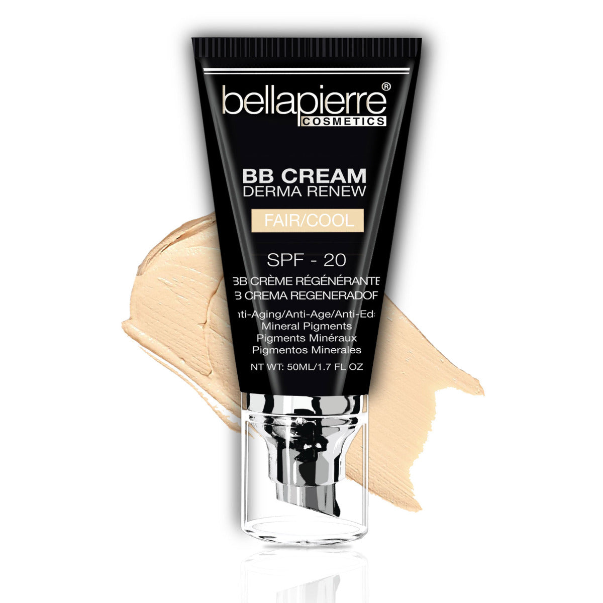 bellapierre Derma Renew BB Cream. 4-in-1 Concealer, Foundation, SPF 20 and Moisturizer. Medium to Full Coverage. Oil-free & Mineral-based - TrueSkinity