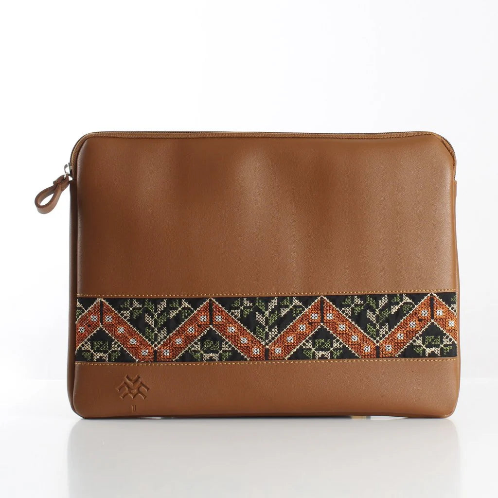 Laptop Sleeve Havane X Orange-Green - Elsey & Essie