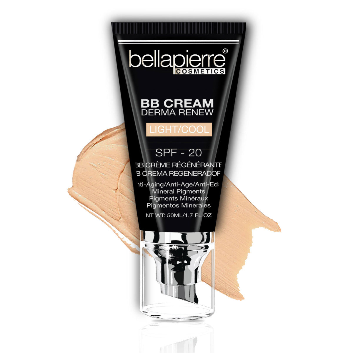 bellapierre Derma Renew BB Cream. 4-in-1 Concealer, Foundation, SPF 20 and Moisturizer. Medium to Full Coverage. Oil-free & Mineral-based - TrueSkinity