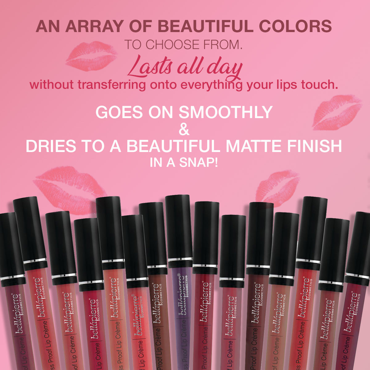 bellapierre Kiss Proof Lip Crème. Full Coverage and Long-Lasting Liquid Lipstick. Non-Toxic and Paraben Free. TrueSkinity