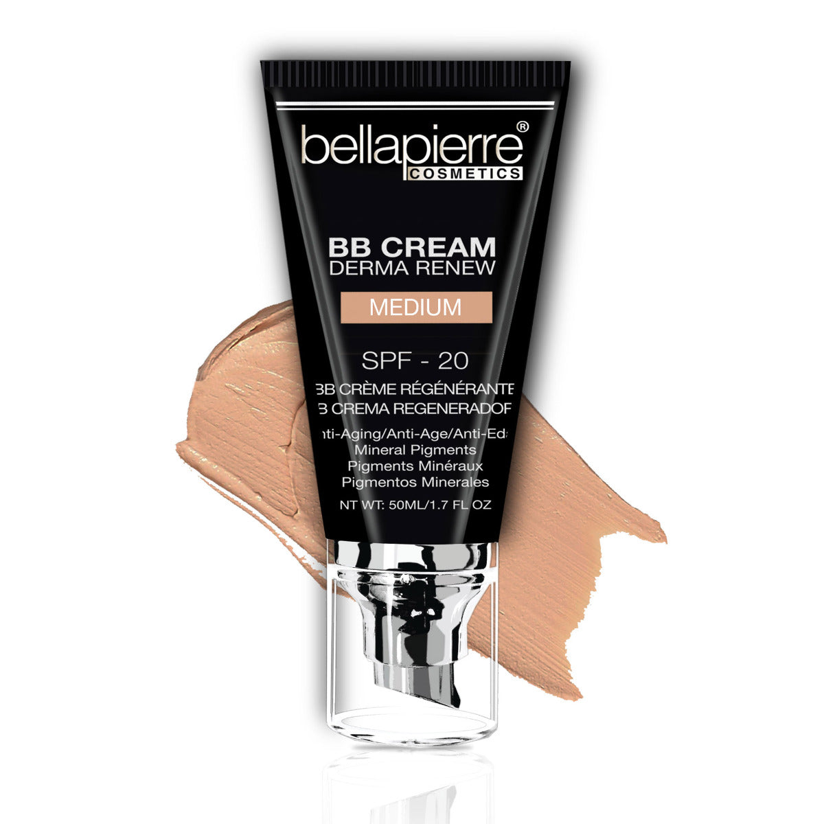 bellapierre Derma Renew BB Cream. 4-in-1 Concealer, Foundation, SPF 20 and Moisturizer. Medium to Full Coverage. Oil-free & Mineral-based - TrueSkinity