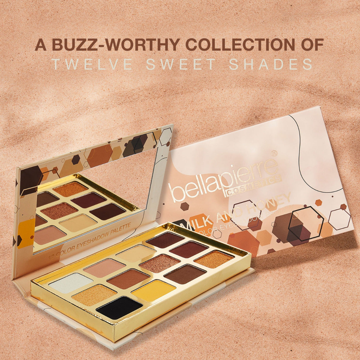bellapierre 12 Color Eyeshadow Palette. Light-Weight Formula. Non-Toxic & Paraben Free. TrueSkinity