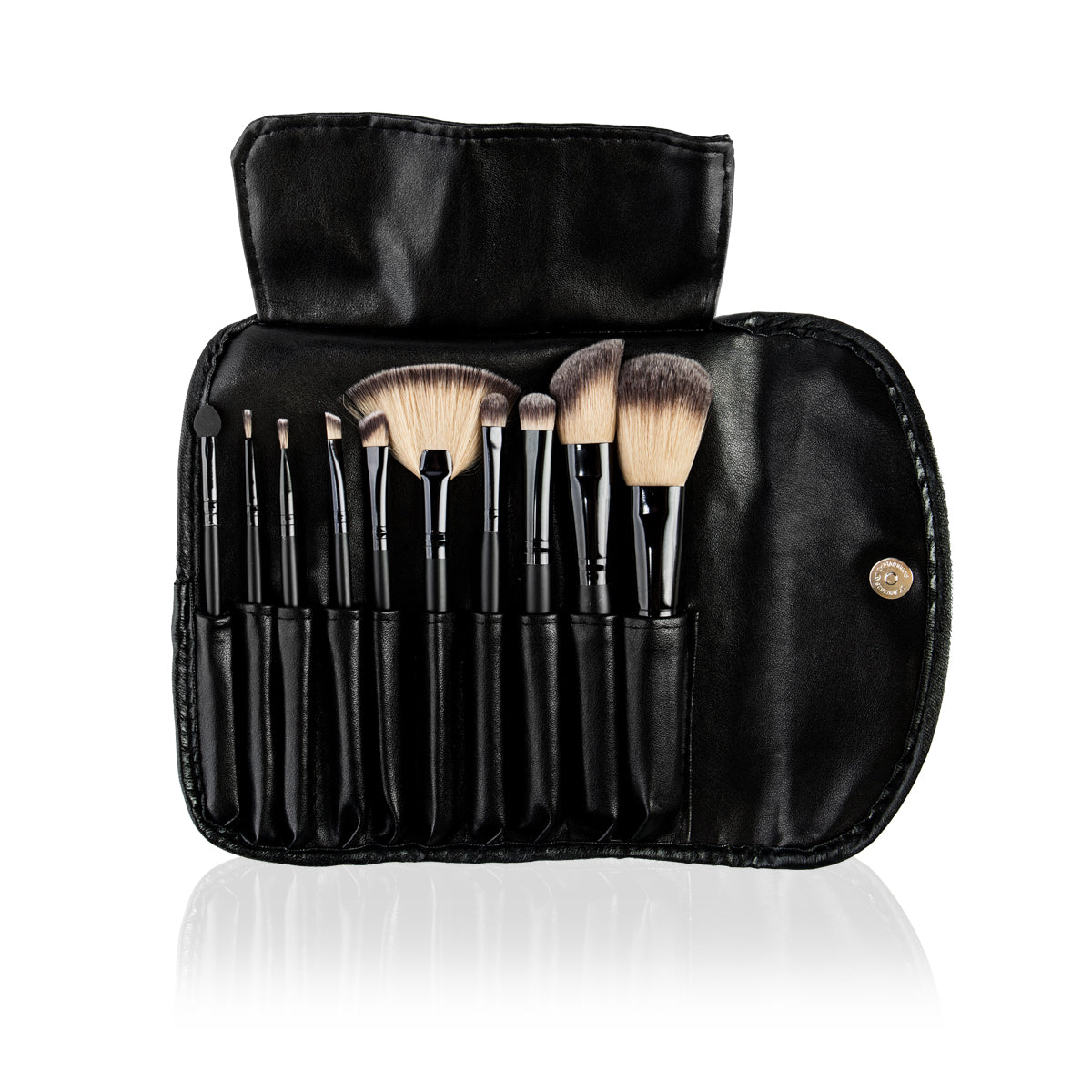 bellapierre BP Professional Brush Set – Black. All Brushes You Ever Needed. Includes a Faux Leather Brush Case - TrueSkinity