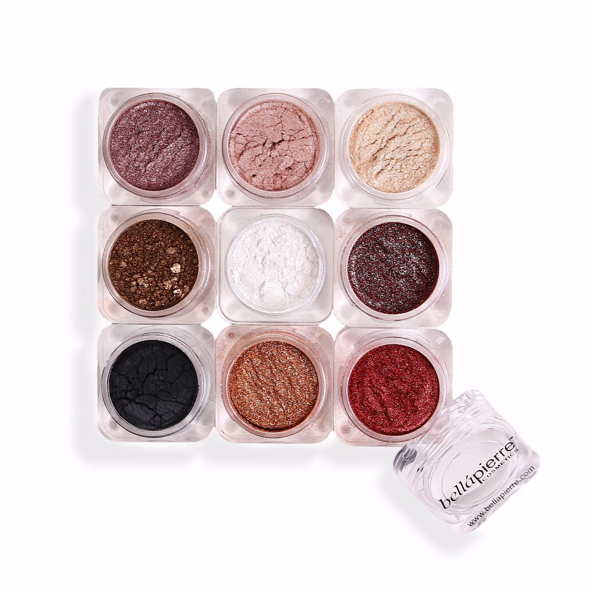 bellapierre Shimmer 9 Stack - Bella. Made with Pure Mica Powder. Long-lasting & Hypoallergenic. TrueSkinity