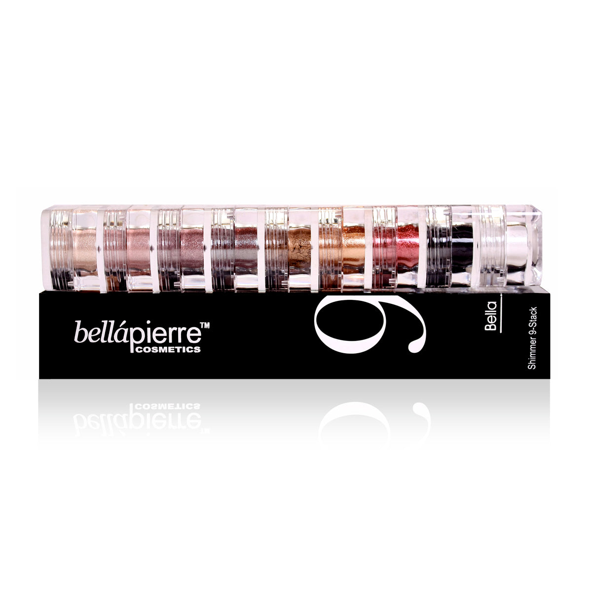 bellapierre Shimmer 9 Stack - Bella. Made with Pure Mica Powder. Long-lasting & Hypoallergenic. TrueSkinity