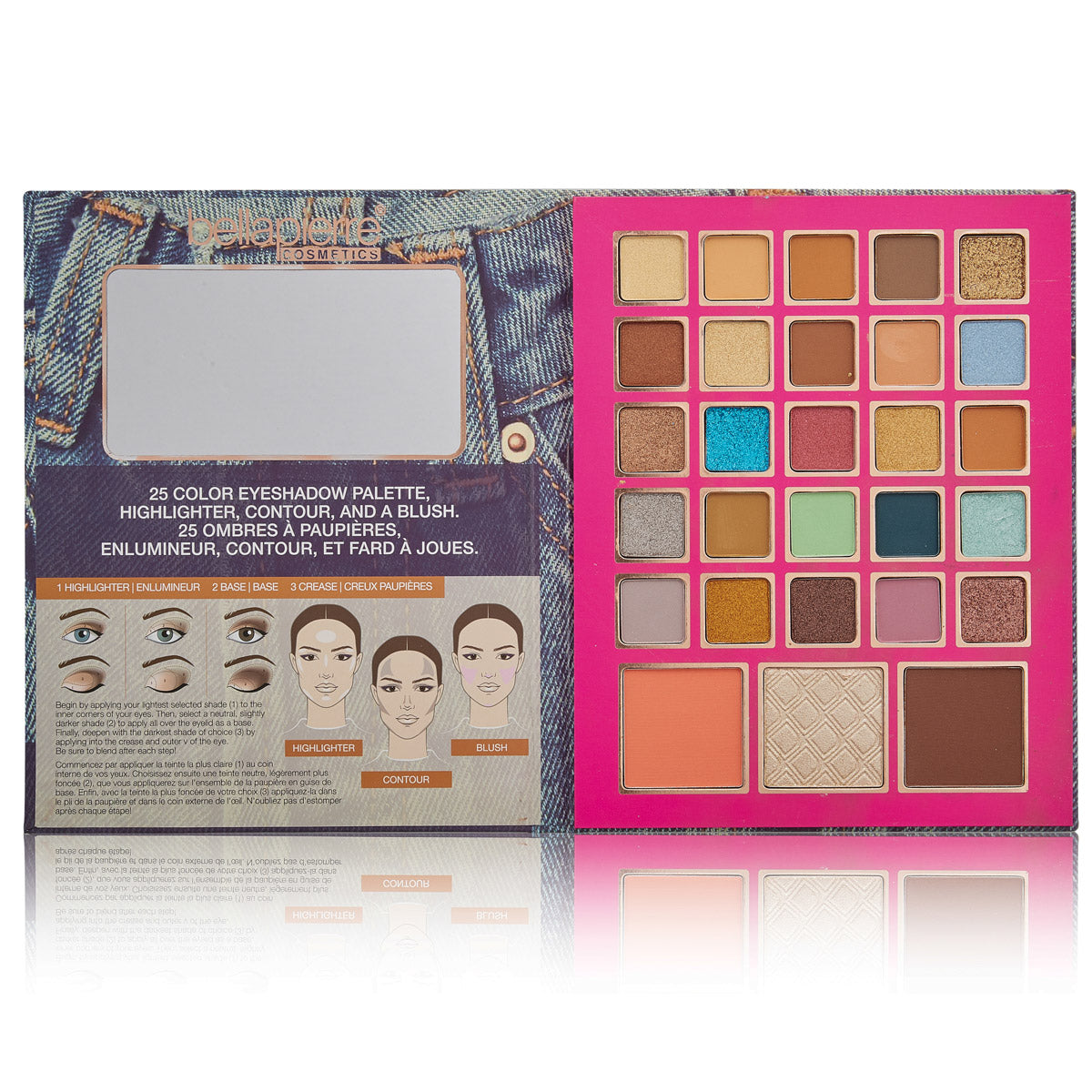 bellapierre Eye and Face Book. Full Face Palette Featuring 25 Eyeshadows with Bronzer, Blush, and Highlighter Finishes. Non-Toxic & Paraben-Free.  TrueSkinity