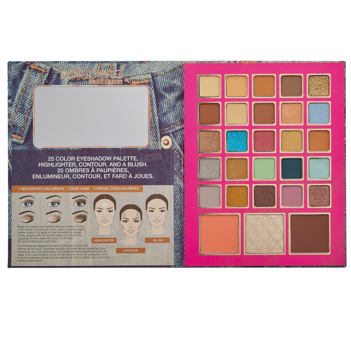 bellapierre Eye and Face Book. Full Face Palette Featuring 25 Eyeshadows with Bronzer, Blush, and Highlighter Finishes. Non-Toxic & Paraben-Free.  TrueSkinity
