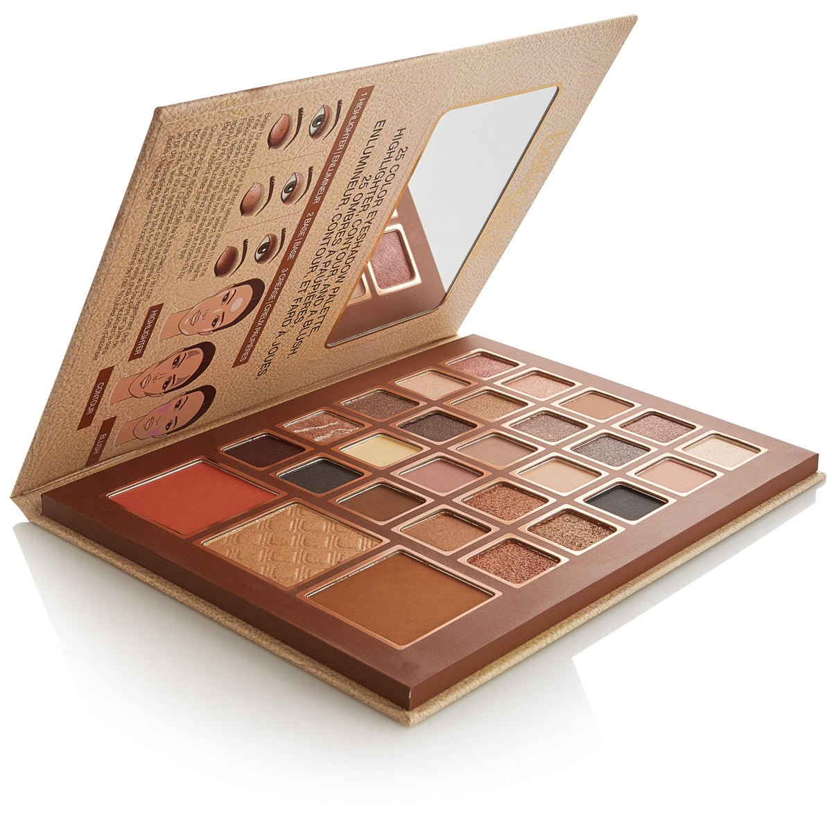 bellapierre Eye and Face Book. Full Face Palette Featuring 25 Eyeshadows with Bronzer, Blush, and Highlighter Finishes. Non-Toxic & Paraben-Free.  TrueSkinity