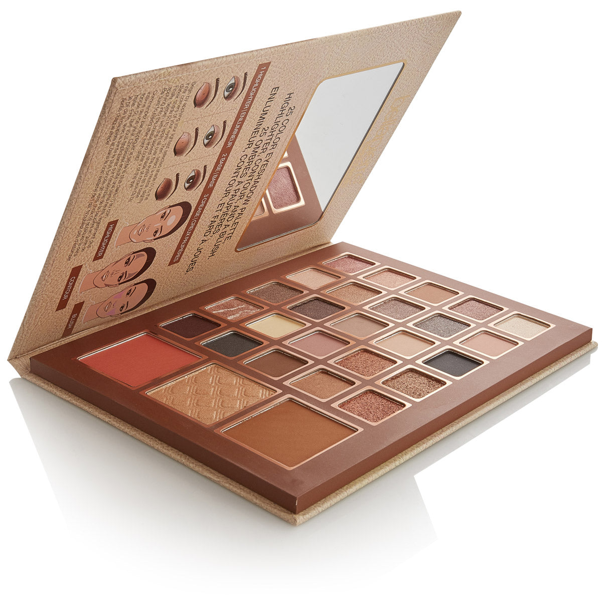 bellapierre Eye and Face Book. Full Face Palette Featuring 25 Eyeshadows with Bronzer, Blush, and Highlighter Finishes. Non-Toxic & Paraben-Free.  TrueSkinity