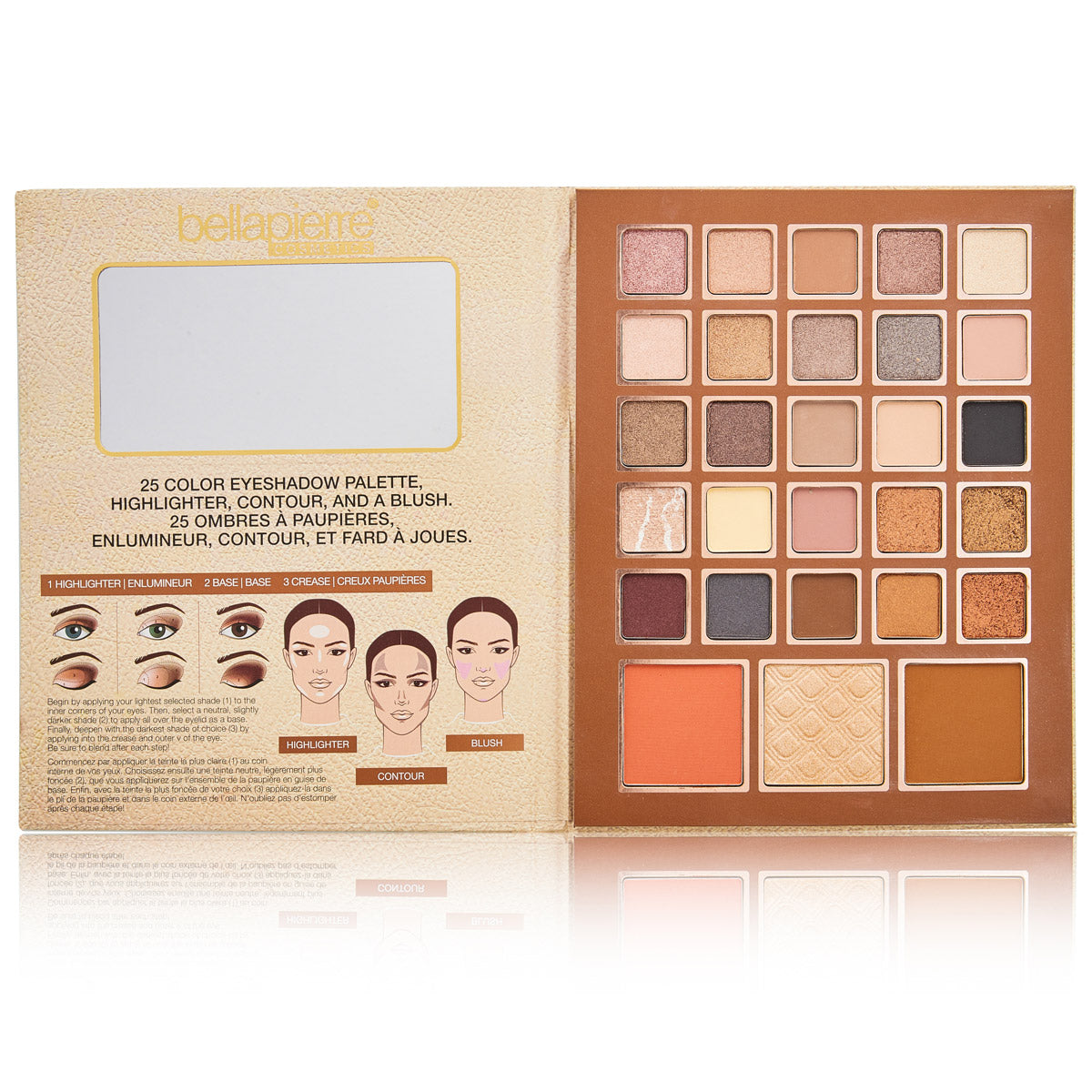 bellapierre Eye and Face Book. Full Face Palette Featuring 25 Eyeshadows with Bronzer, Blush, and Highlighter Finishes. Non-Toxic & Paraben-Free.  TrueSkinity